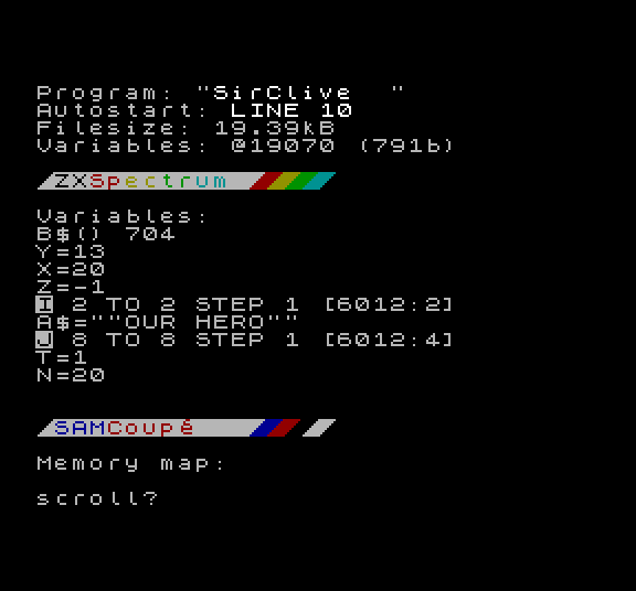 SAM screenshot: text describing the import process